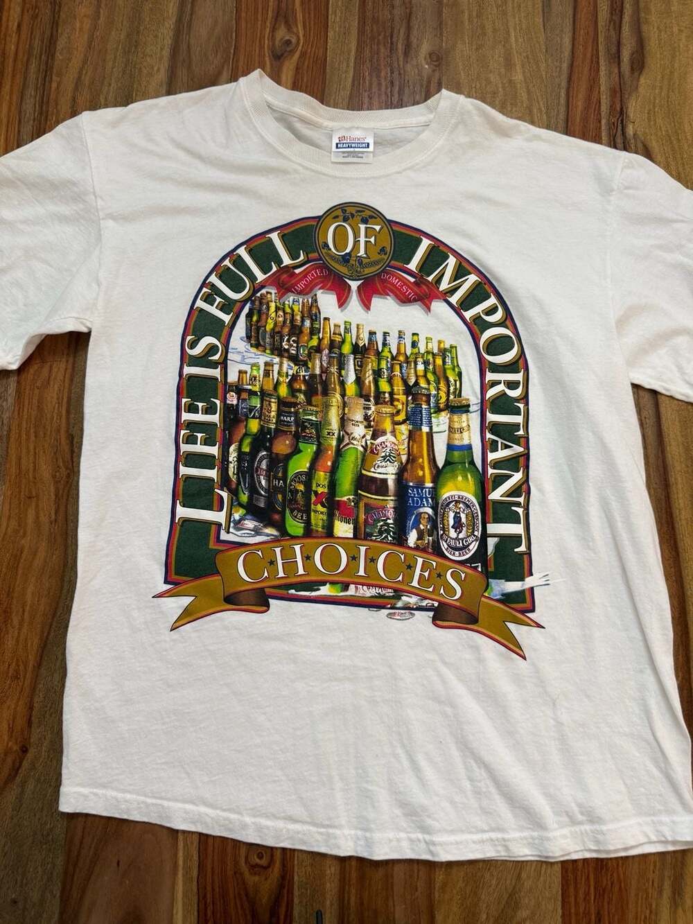 Vintage Beer Life Is Full Of Important Choices T-Shirt Size L